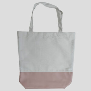 Großhandel - Hellgraue Shopper Bag mit Lavendel-Borte von Penny Roger